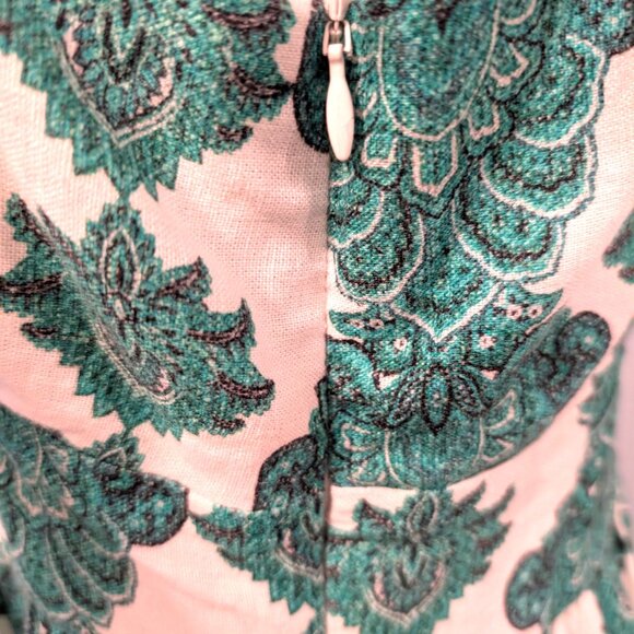 House Of Harlow Womens Size L Green Printed V-Neck Tie Straps Ruffles Maxi Dress - Picture 7 of 10